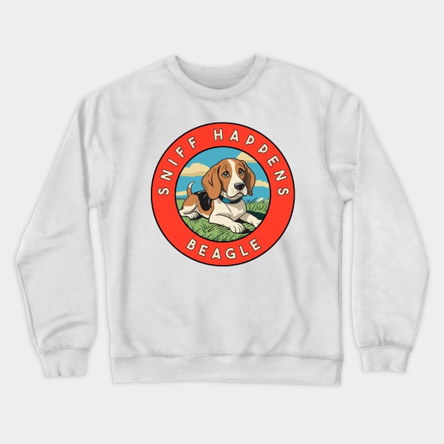 Beagle Sniff Happens Crewneck Sweatshirt by zsonn